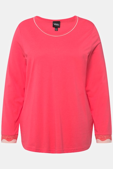 Pyjama, Spitze, Rundhals, Langarm