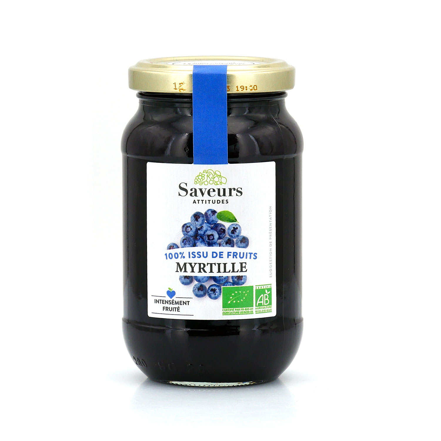 Confiture de myrtille sauvage bio sans sucre ajouté