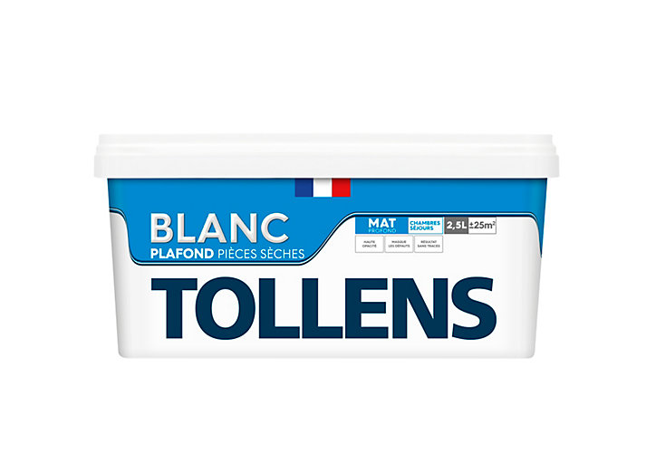 Peinture Tollens plafond pièces sèches blanc 2,5L