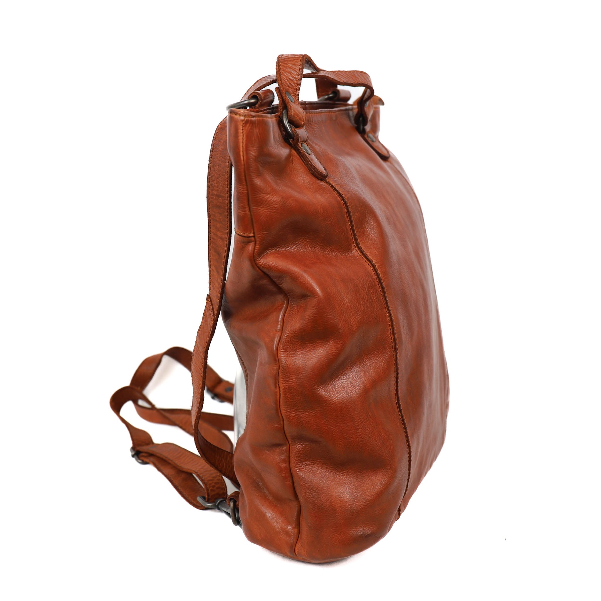 Rugzak/schoudertas 'Sandy' L cognac COGNAC
