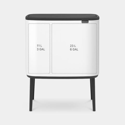 Bo Touch Bin, met 2 binnenemmers, 11   23 liter - White