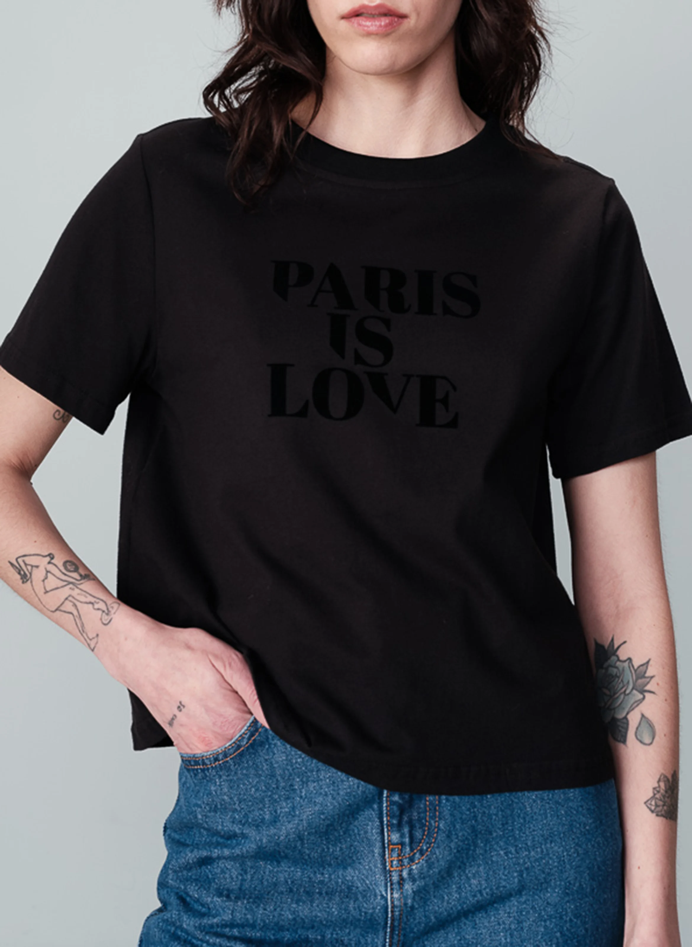 NOBUTO - Tee-shirt col rond en coton | Noir