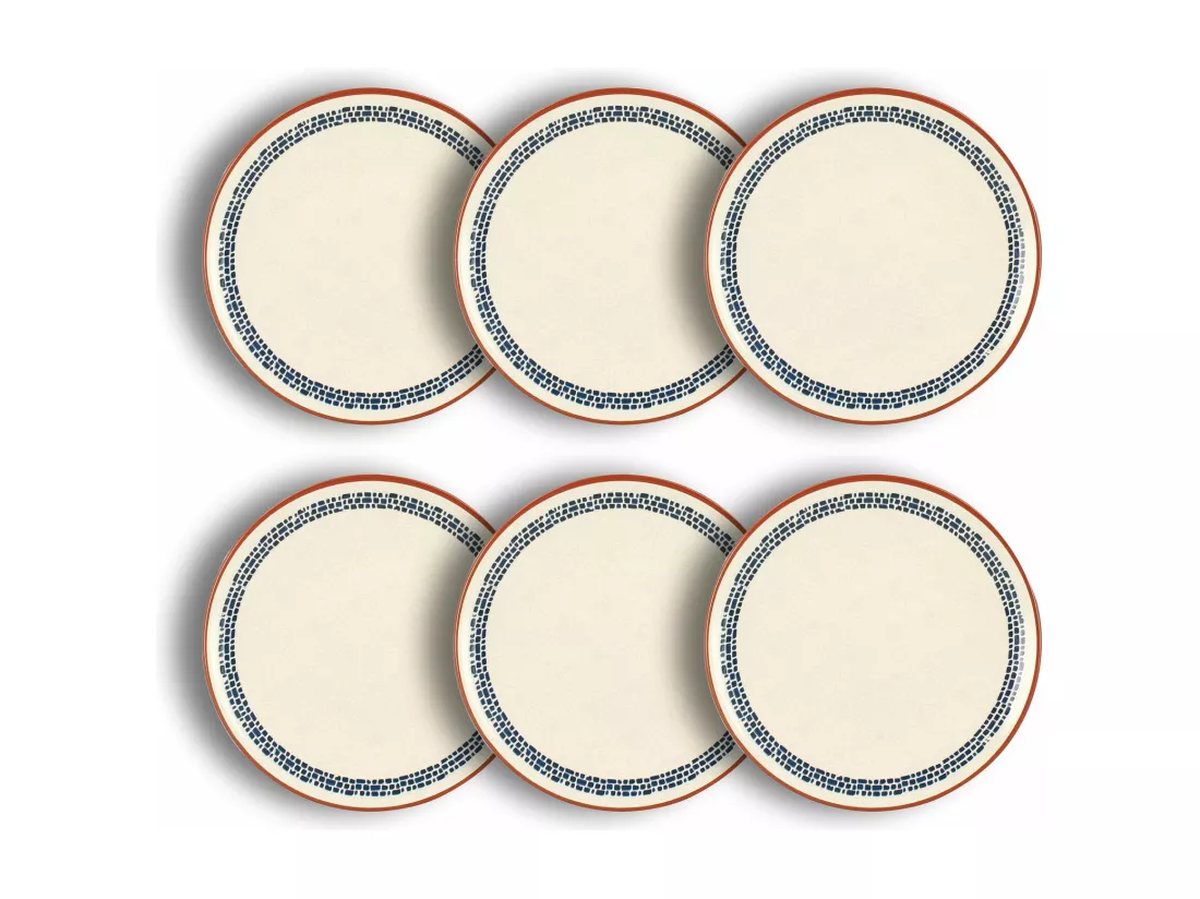 Novastyl - Lot 6 Assiettes A Dessert Amatxi 20cm En Faience Blanc