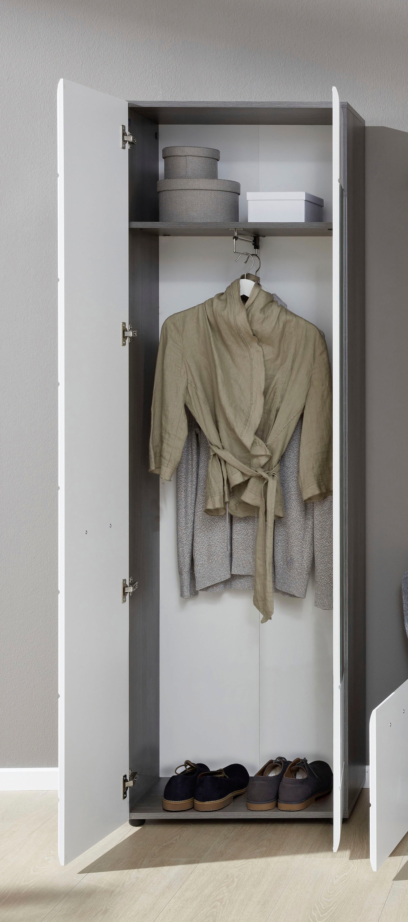 INOSIGN Garderobenschrank »Sovana« Garderobenschrank mit 2 Türen & Spiegel - (B/T/H) 60/36/191 cm