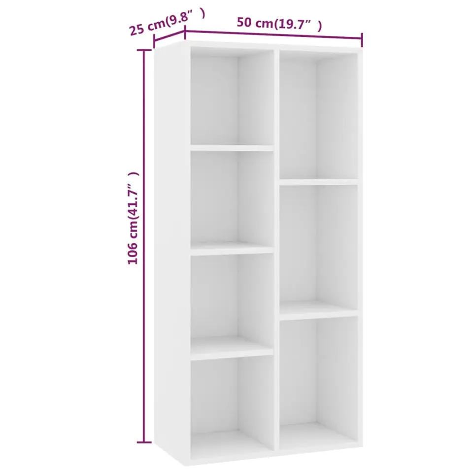 vidaXL - Boekenkast - Wit - Bewerkt hout