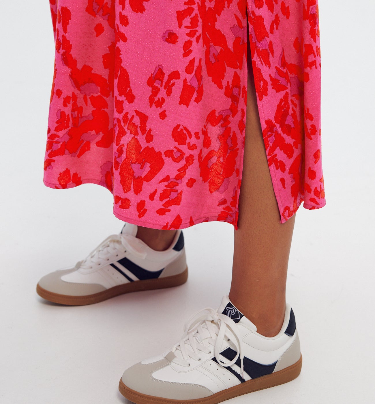Robe longue imprimée - Imprimé framboise