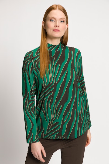 Shirt, Zebra-Design, Classic, Stehkragen, Langarm