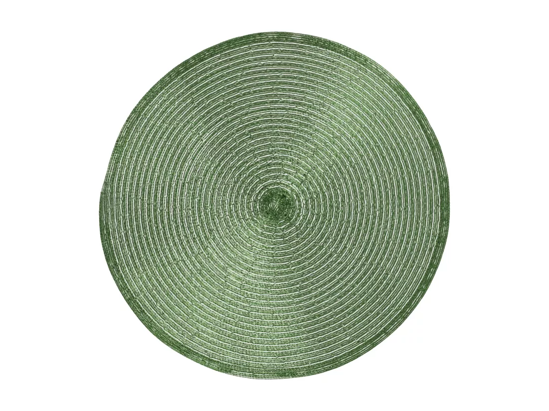 Set de Table Décoratif en Polyester Pailleté Vert Foncé - Lot de 2, 38 cm