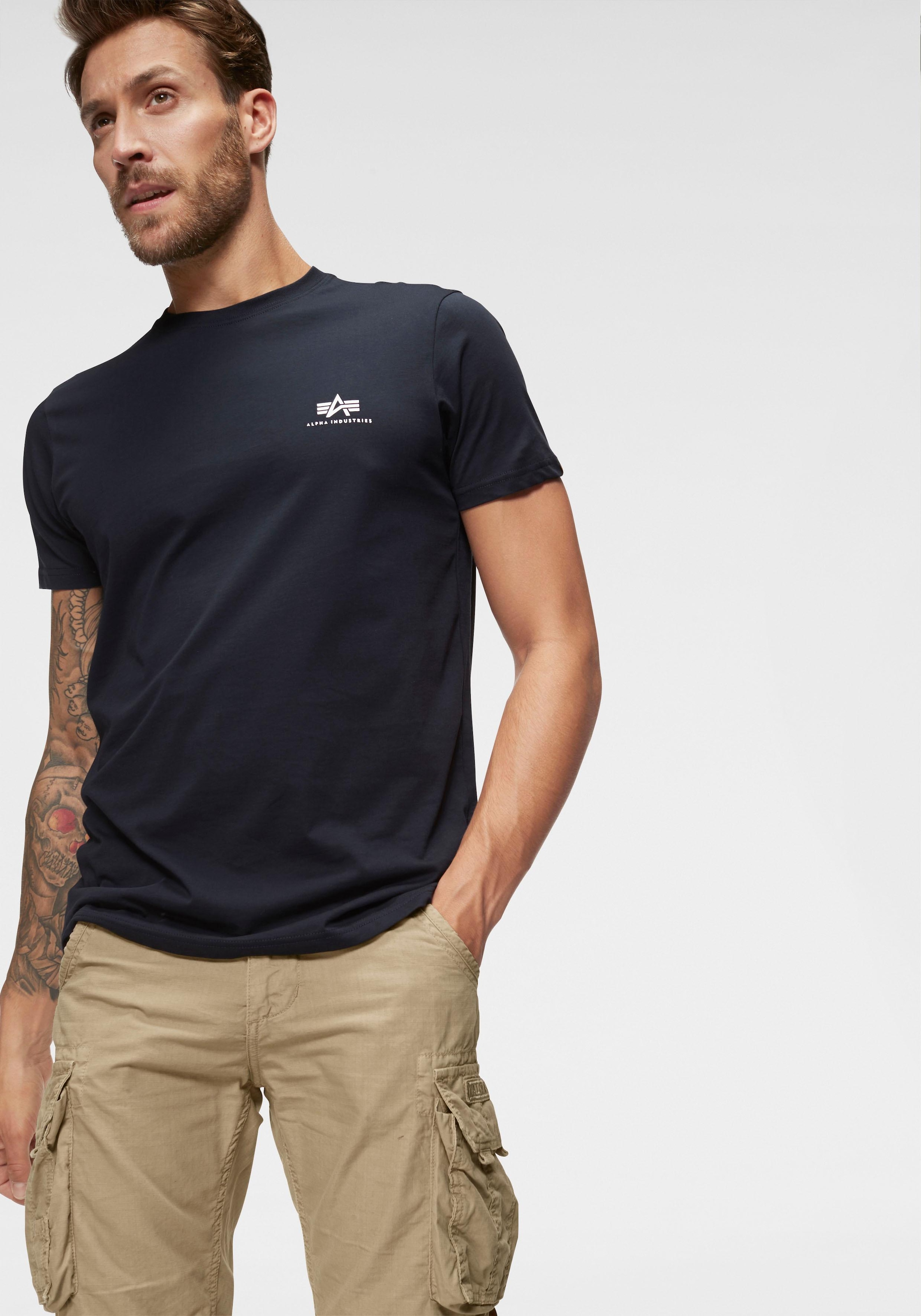 Alpha Industries Rundhalsshirt »BASIC T SMALL LOGO« Baumwolle, regular fit