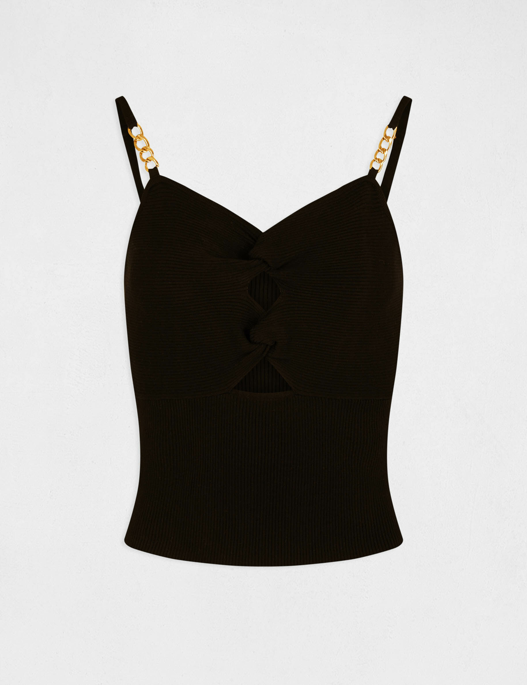 Débardeur pull avec détails bijoux noir femme - noir