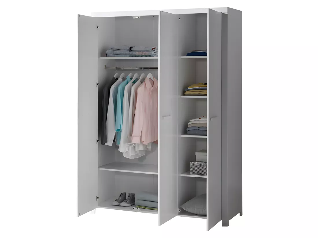 Pack - Lit Enfant, Sommier, Chevet & Armoire 