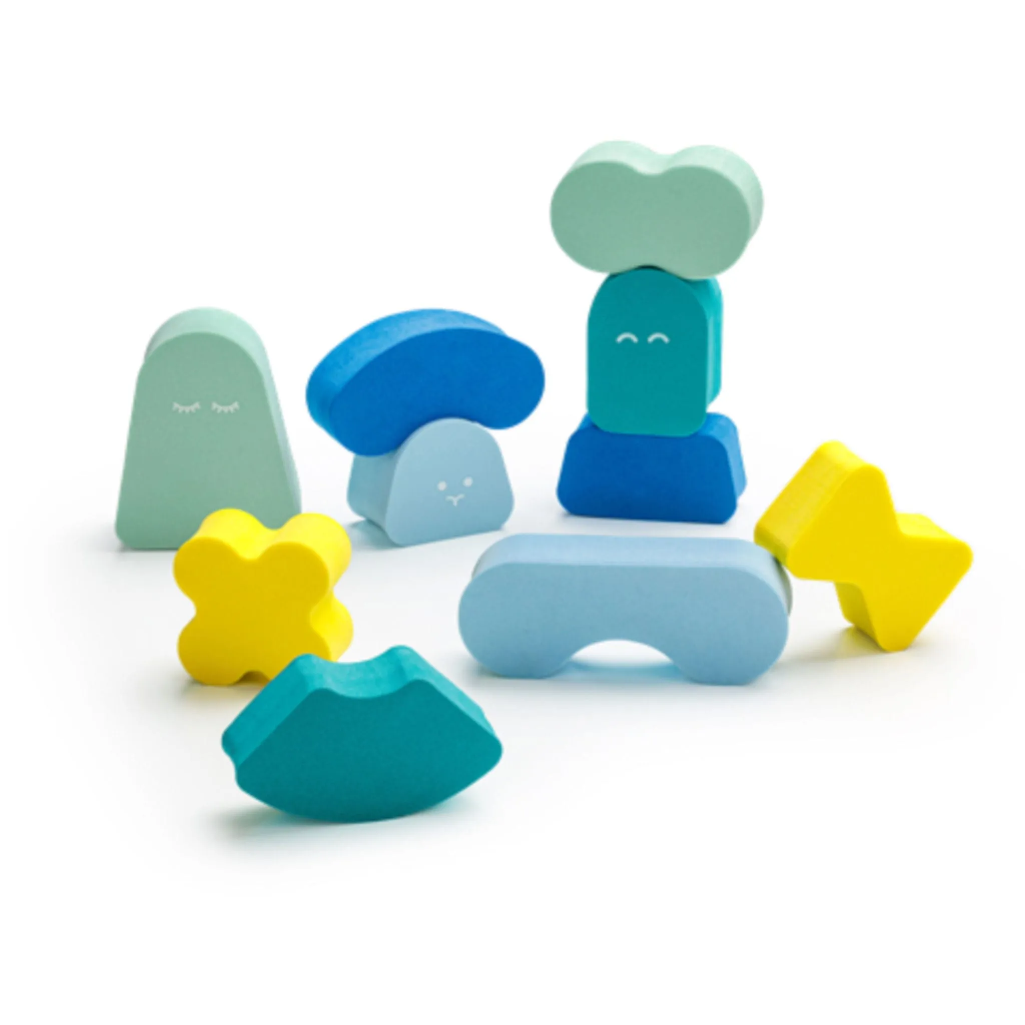 Quut Jeu de Bloc Emplilable Blokki - Bleu