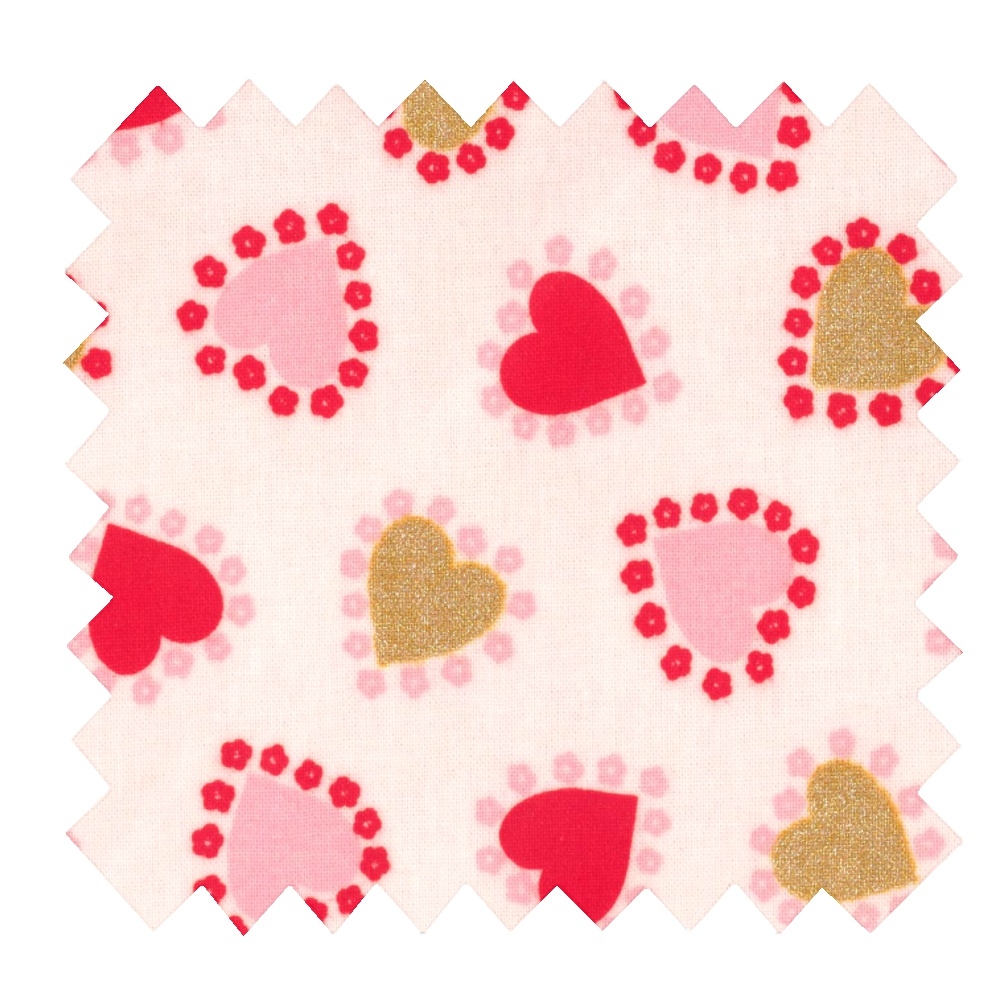 Coupon Tissu Enduit De 35Cm Petits Coeurs