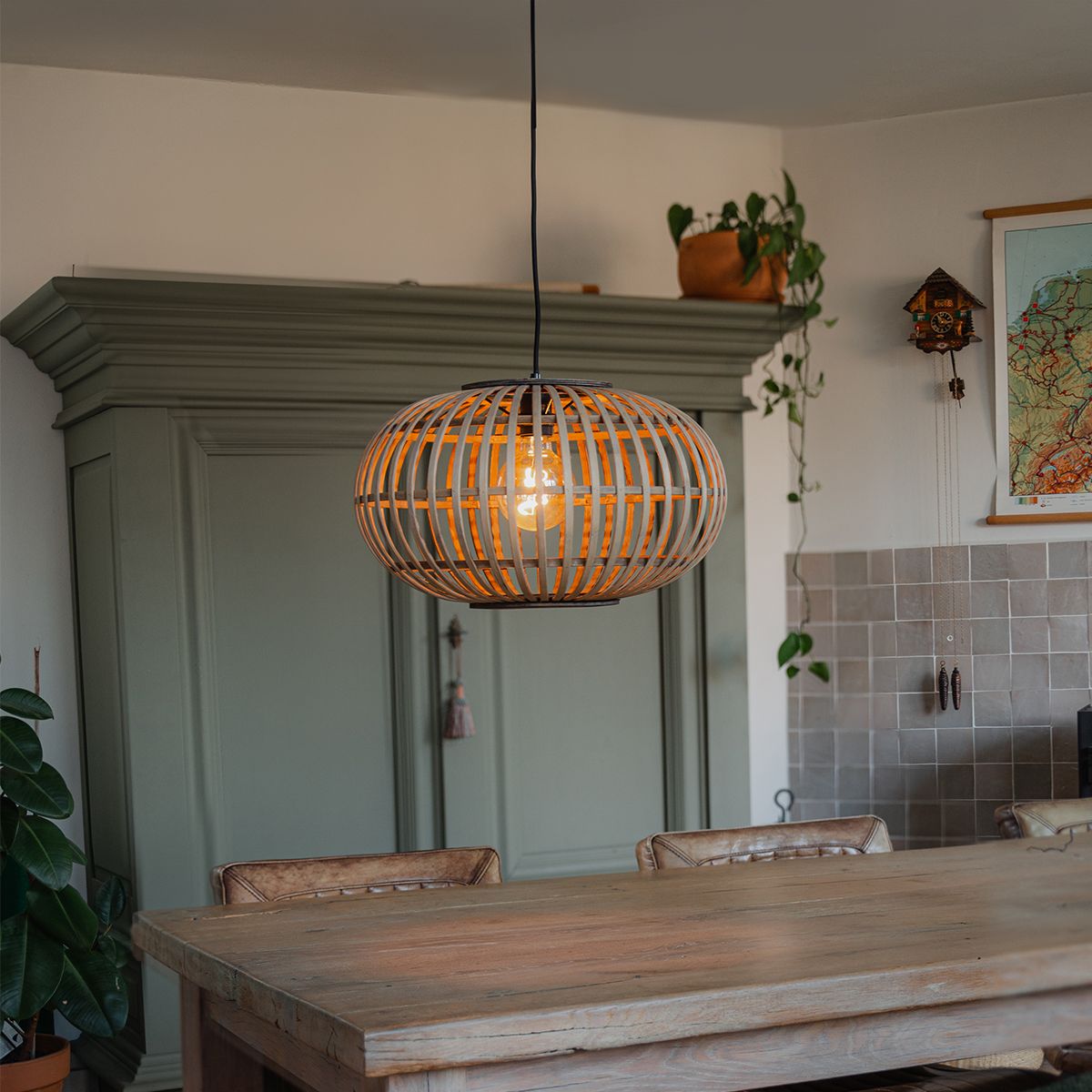 Oosterse hanglamp bamboe 44 cm - Amira