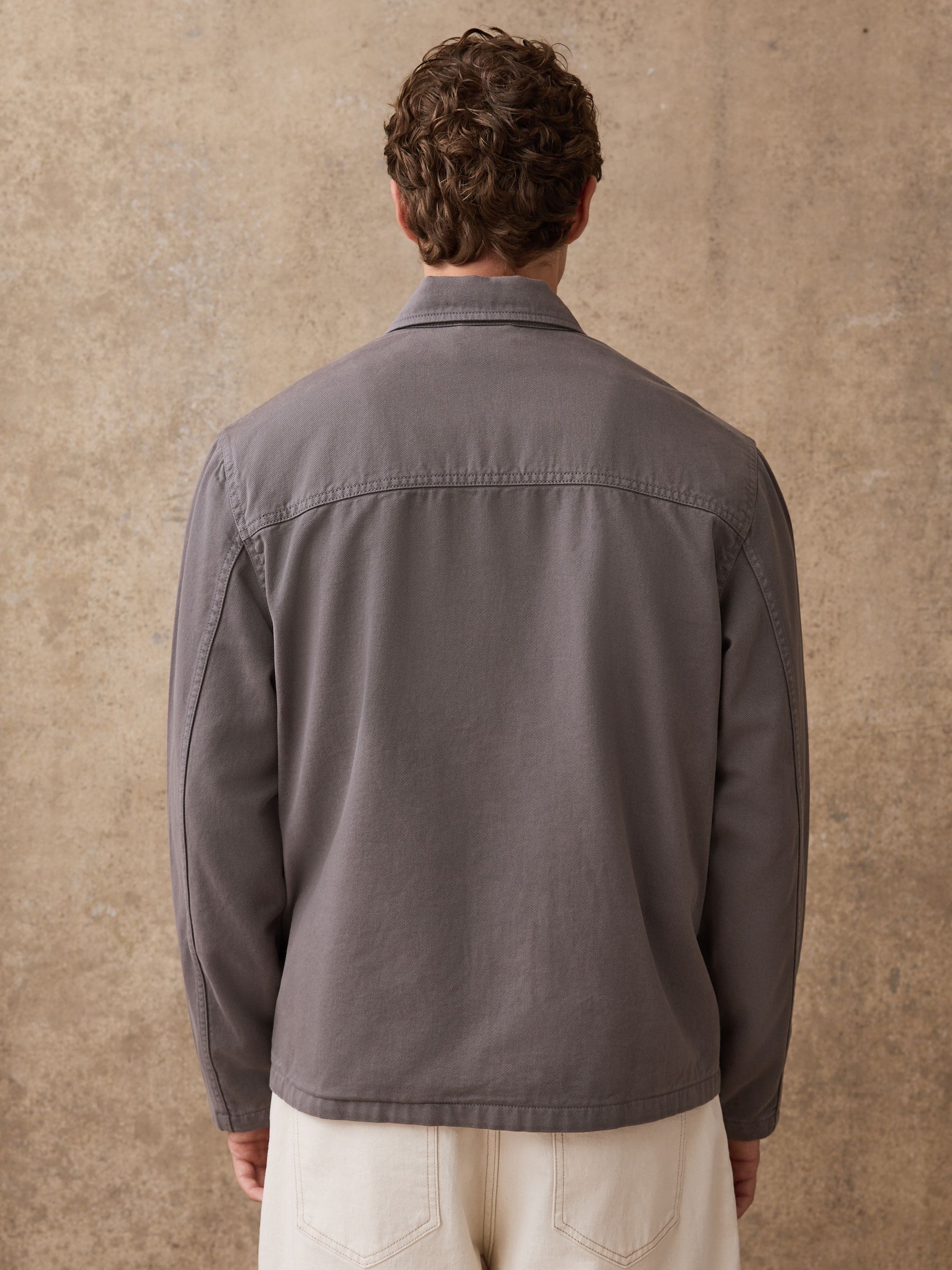 Antraciet - Boxy Fit Twill Shacket