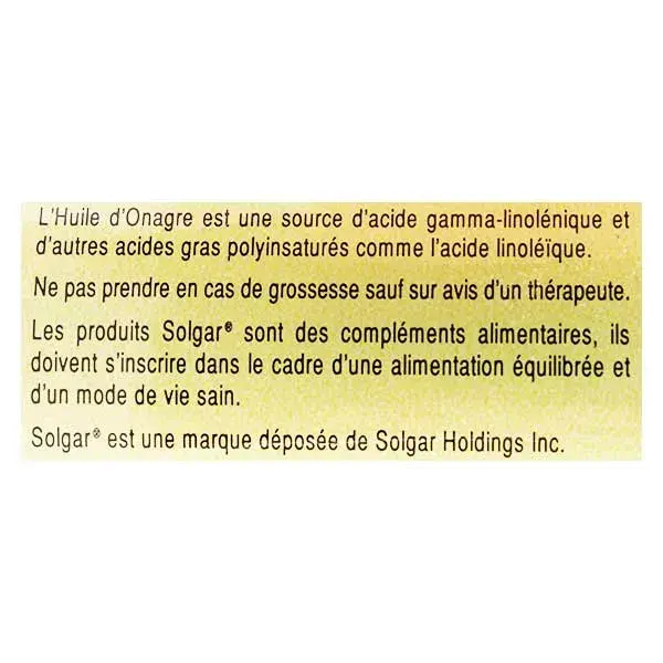 Óleo de Prímula Solgar 1300mg 60 Cápsulas Gelatinosas