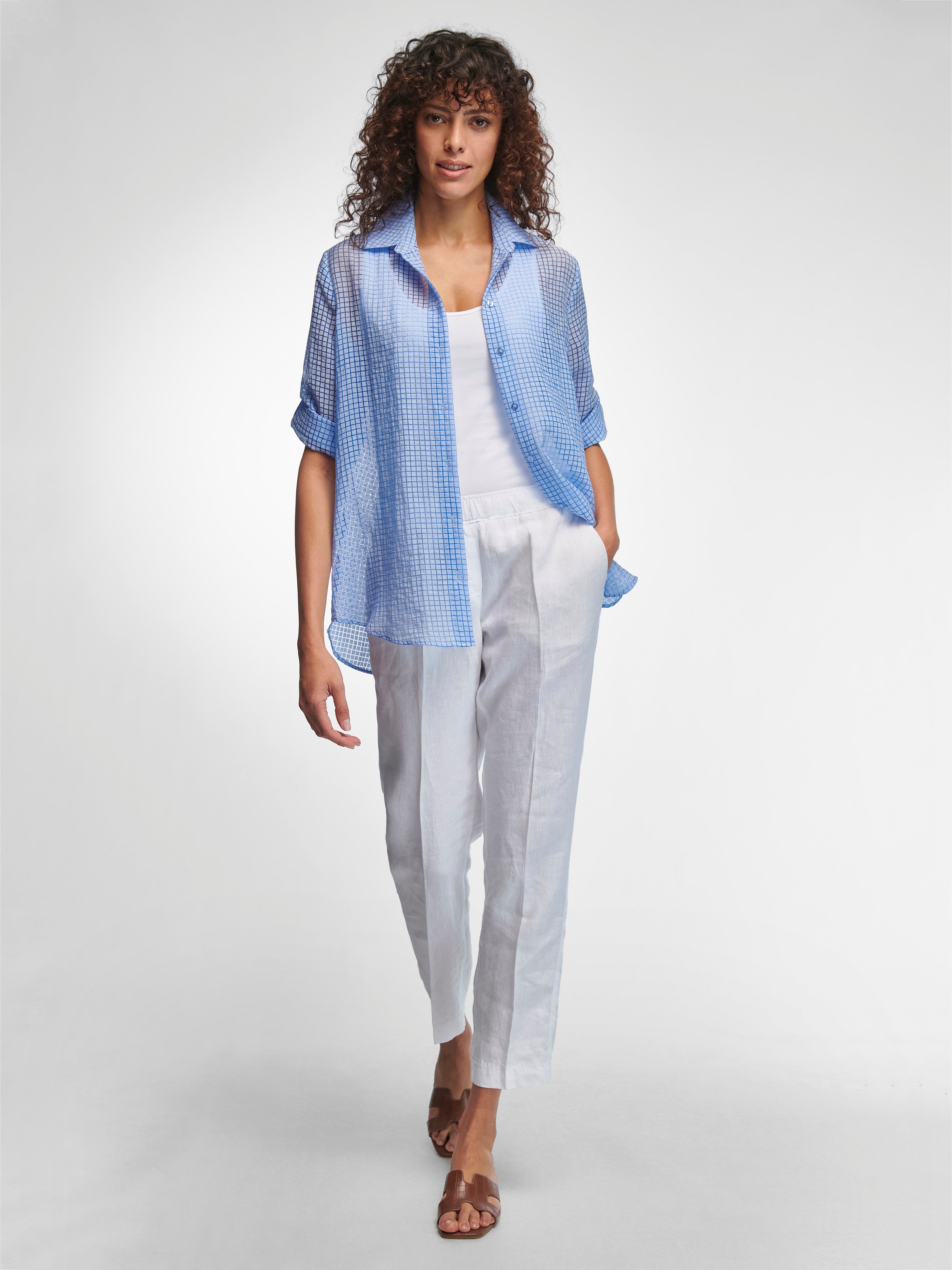 Long-Bluse mit 3/4-Arm