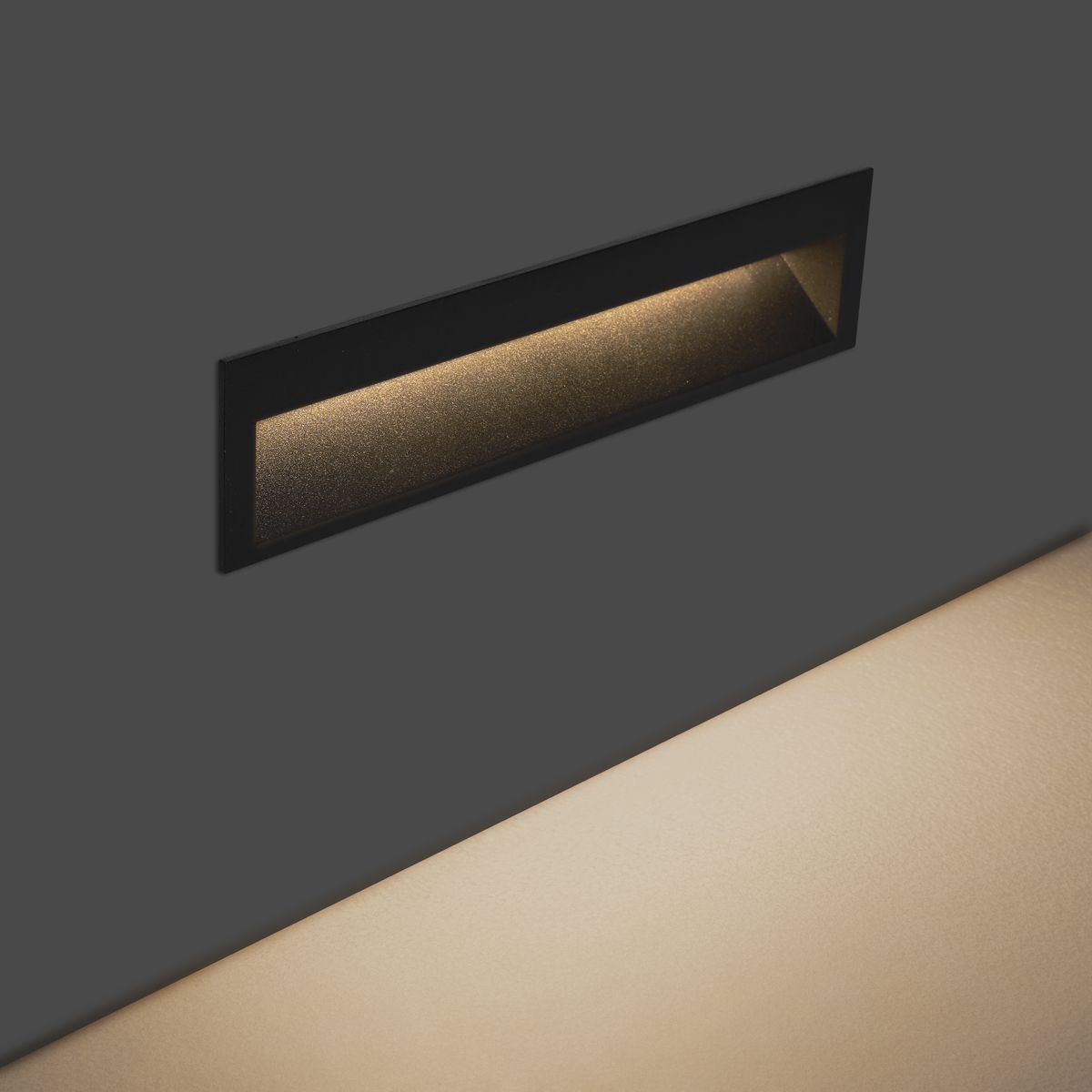 Moderne inbouw wandlamp zwart 28cm incl. LED IP65 - Mert