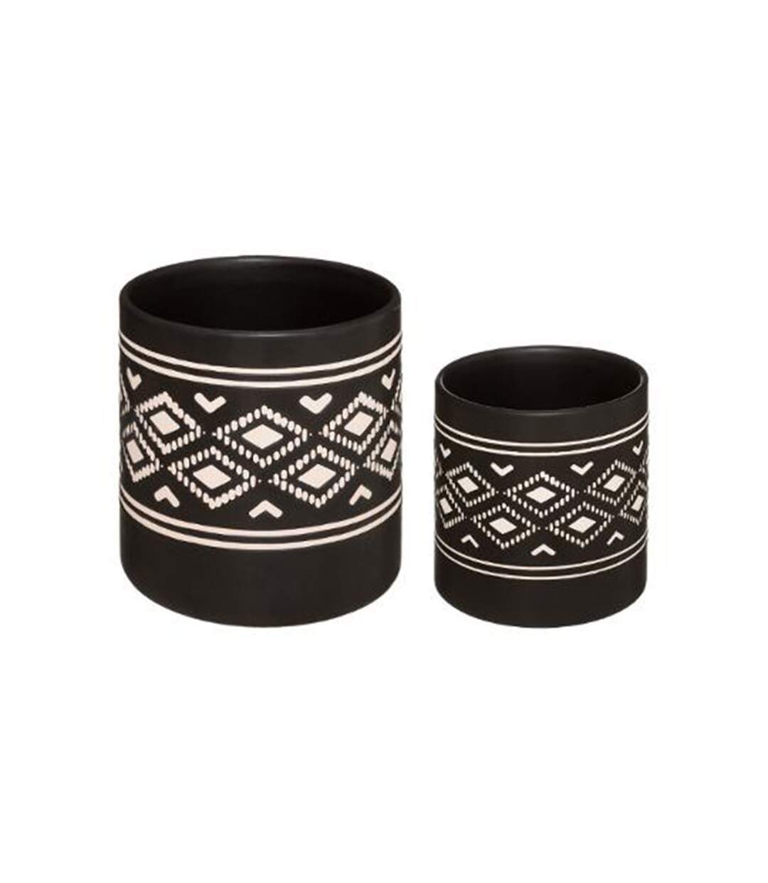 Lot de 2 Cache-Pots Design Safari 14cm Noir