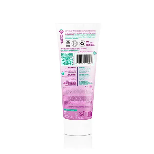 Máscara Reconstrutora 2 em 1 Energie Fruit Collagen Repair para Cabelos Muito Danificados 200ml