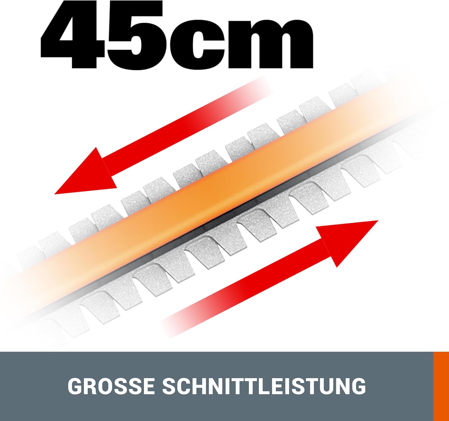 WORX WG252E.9 Akku Teleskop Heckenschere, 1340 /min, 45cm Schnittbreite, 10-Fach Verstellbarer Teleskopstiel bis 3,20 Meter Höhe, PowerShare kompatibel (Ohne Akku & Ladegerät)