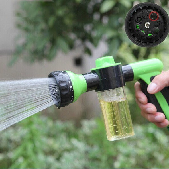 Garten Handbrause Gartenschlauch Spritzpistole Auto Pflege Multidüse mit 8 Funktionen   Seifenspender - Grün / Schwarz
