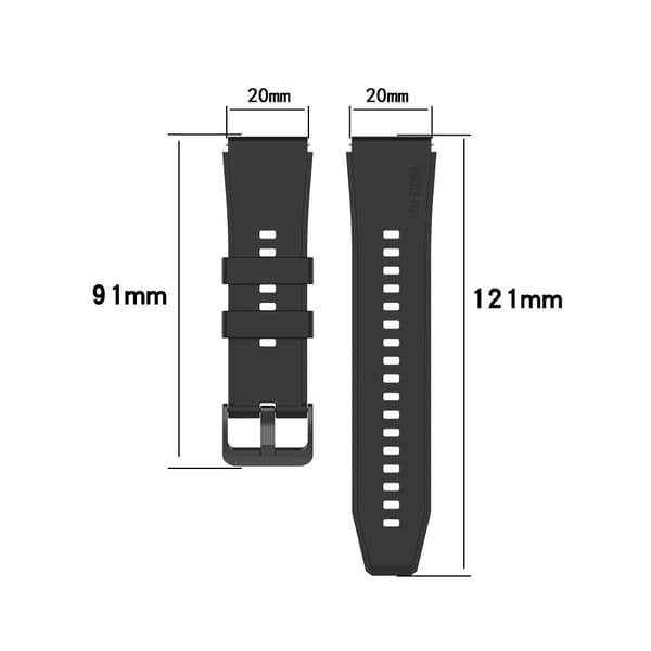 INF Klokkereim 20 mm Garmin/Huawei/Samsung Galaxy Watch Sort