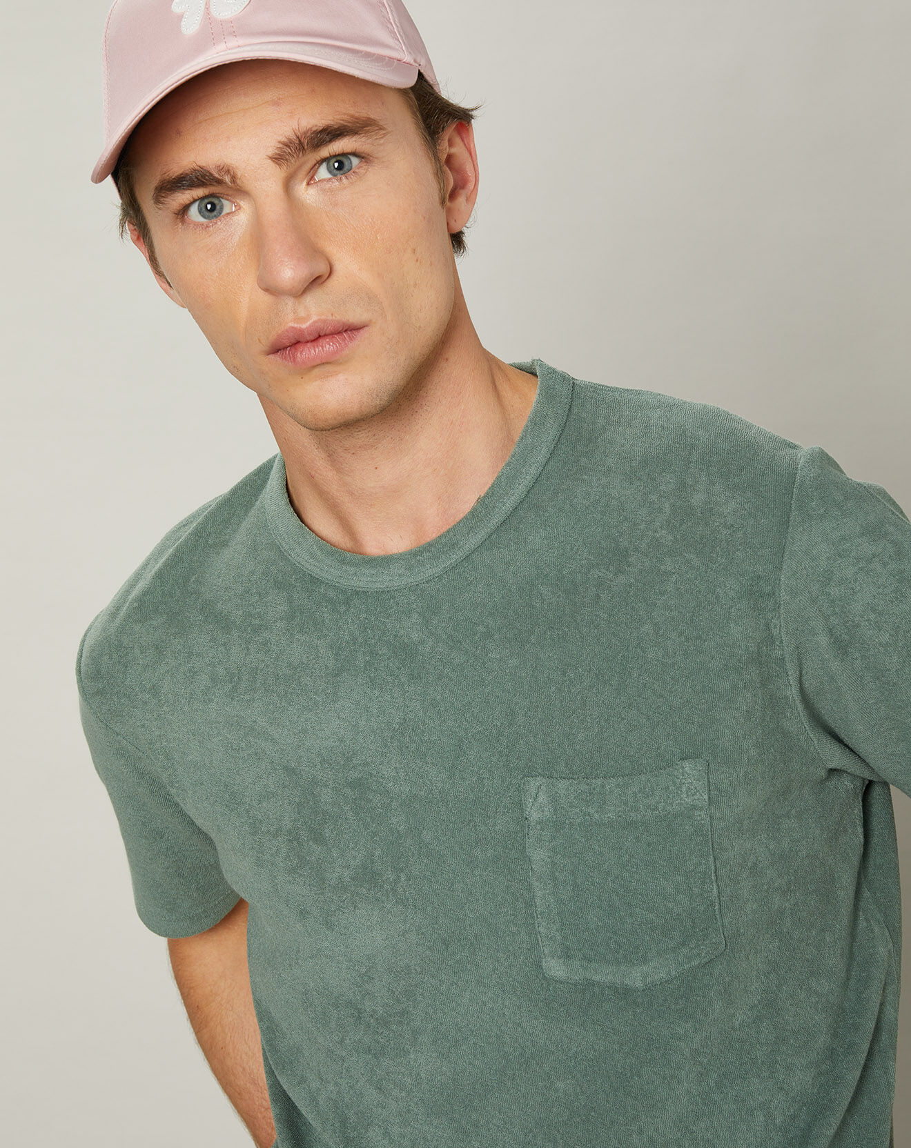 Hartford T-Shirt en éponge Pocket Crew cactus