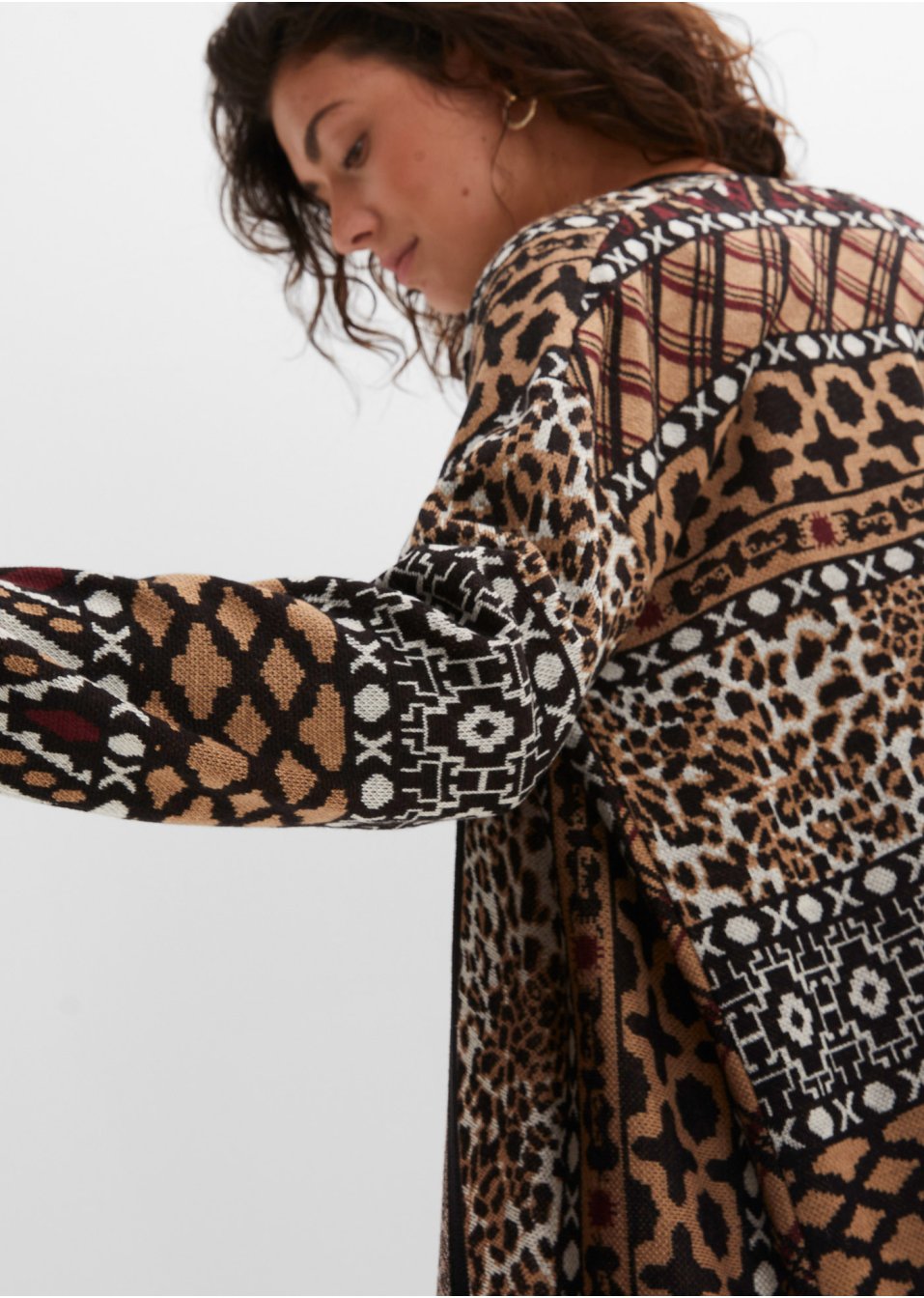 Gilet en maille avec jacquard multi-motifs