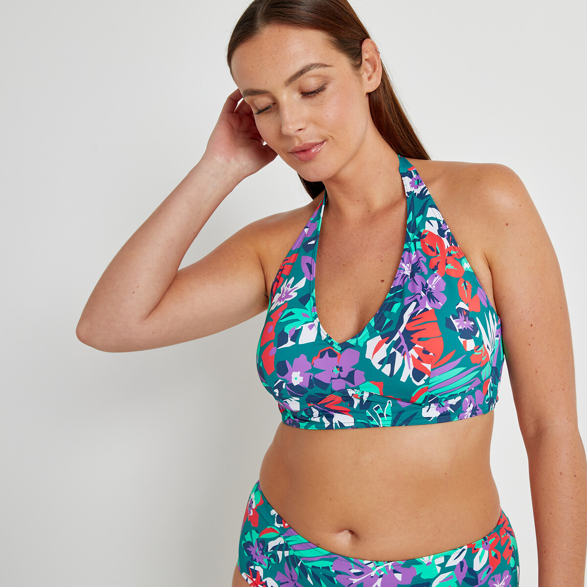 LA REDOUTE COLLECTIONS PLUS<br>Sutiã biquíni estilo lenço e estampa floral