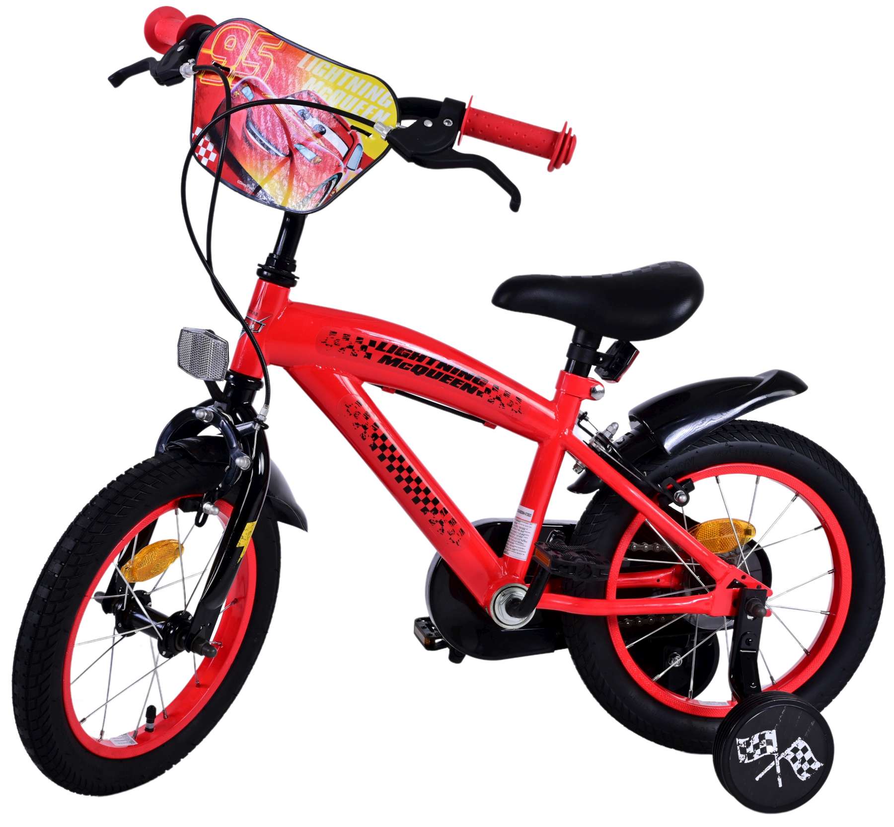 Kinderfahrrad Disney Cars für Jungen 14 Zoll Kinderrad in Rot Fahrrad