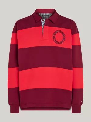 Camisa de rugby com estampa listrada e modelagem relaxada - Presente ideal