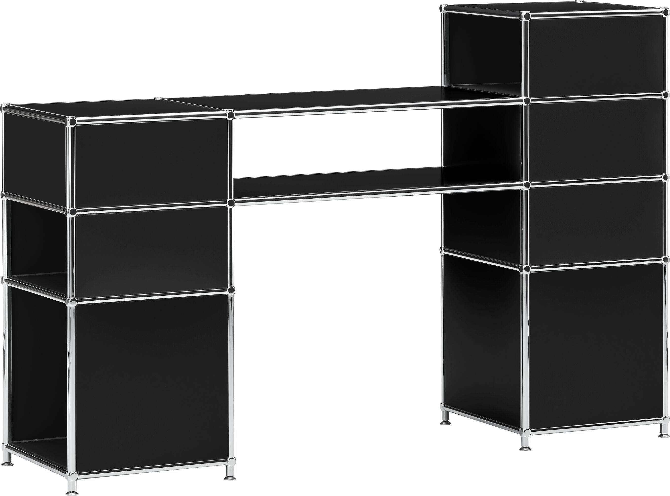FLEXCUBE Schreibtisch - Schwarz / B: 152.0 cm x T: 40.0 cm x H: 100.0 cm