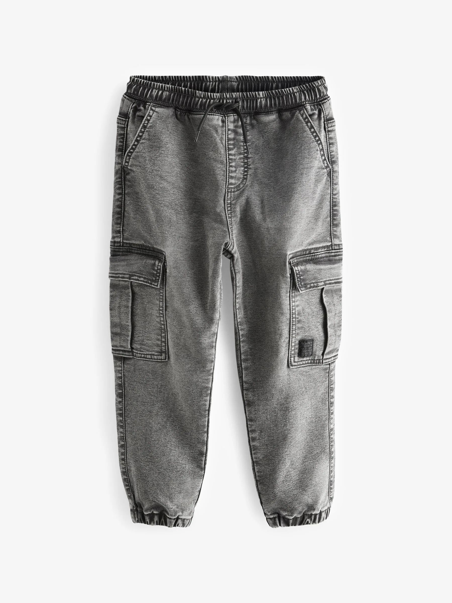 Grijs - Cargo jeans met elastische taille (3-16 jr)