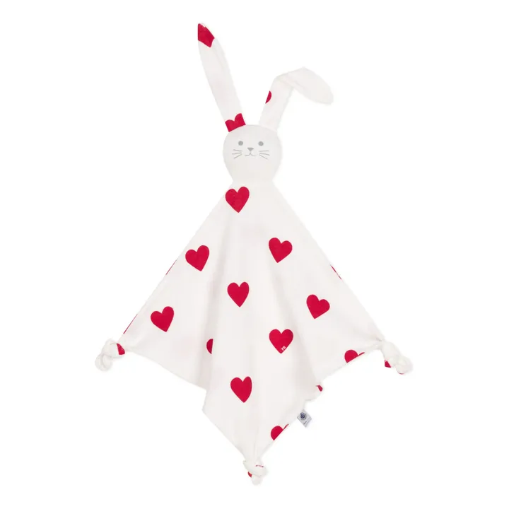 Petit Bateau Doudou Madine Lapin Cœurs | Blanc