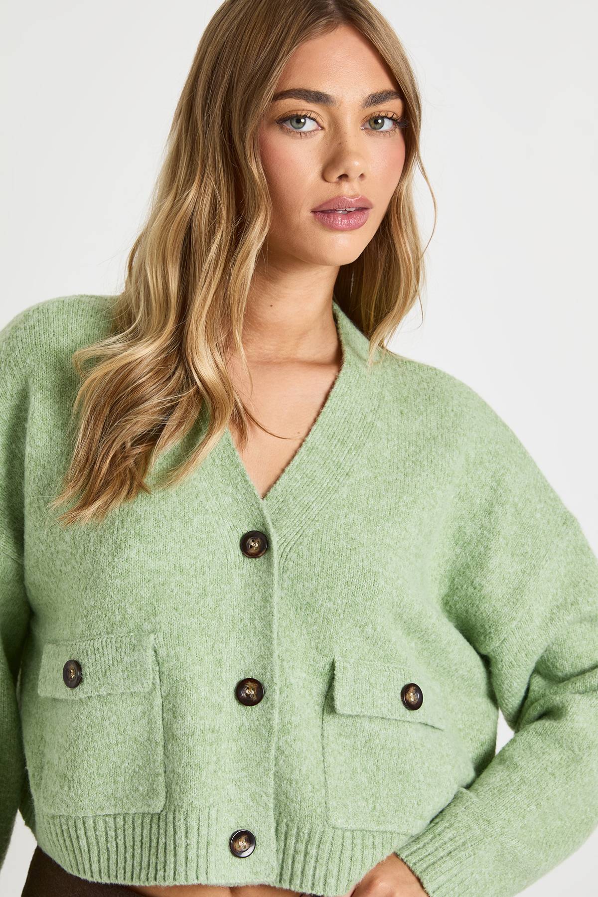 boohoo Cardigan Tricoté à Détail Poches