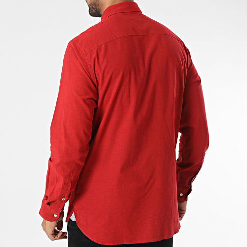 Chemise Manches Longues 9968 Rouge Chiné