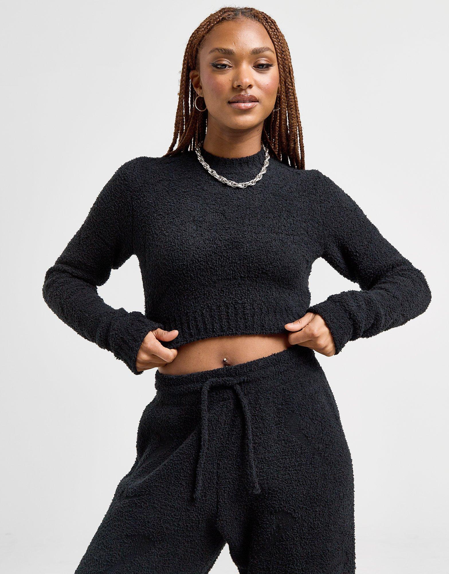 Nike Cosy Long Sleeve All Over Print Cropped Top