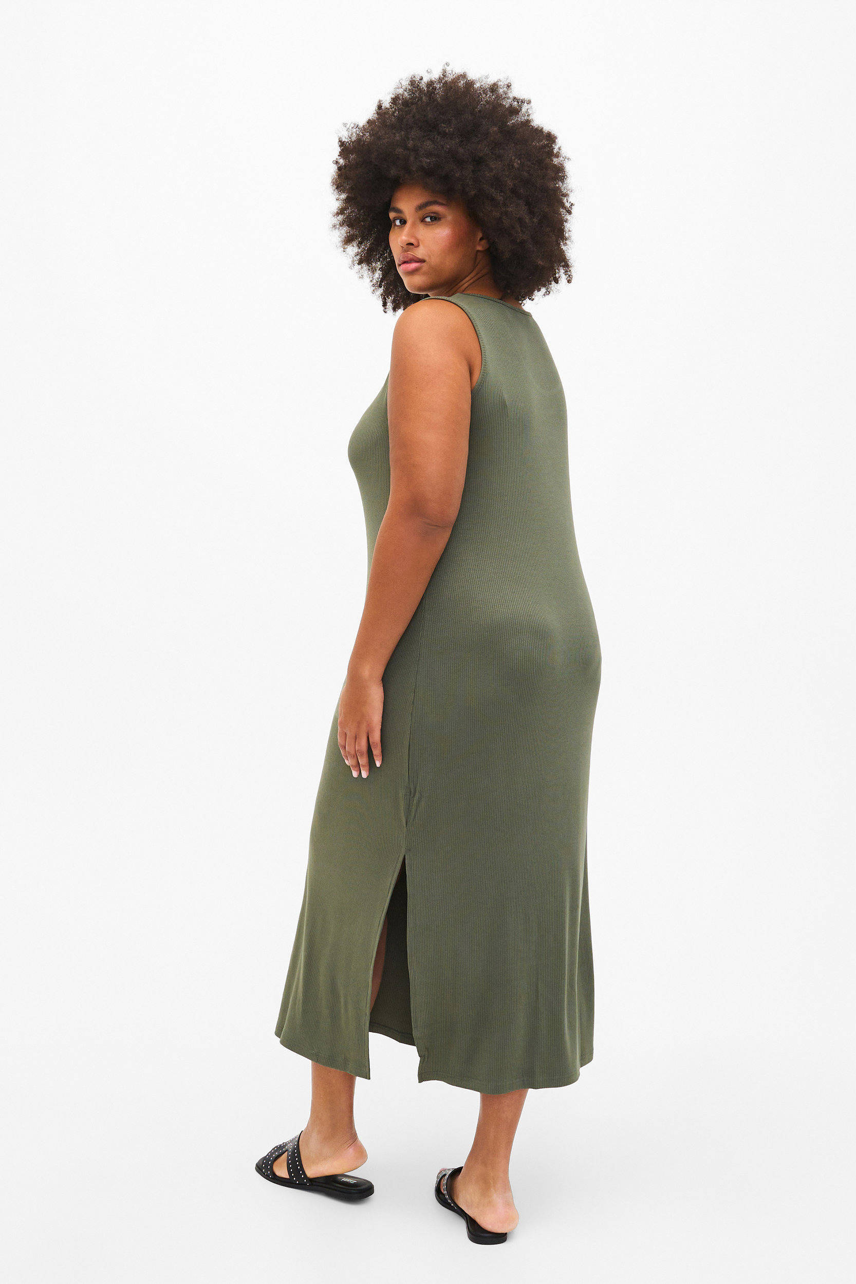 Zizzi maxi jurk VCARLY kaki