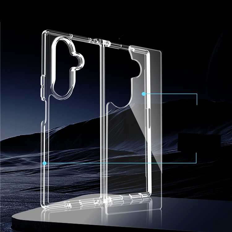 Samsung Galaxy Z Fold7 Hybrid Hülle TPU Bumper mit Acryl Rückseite - Transparent
