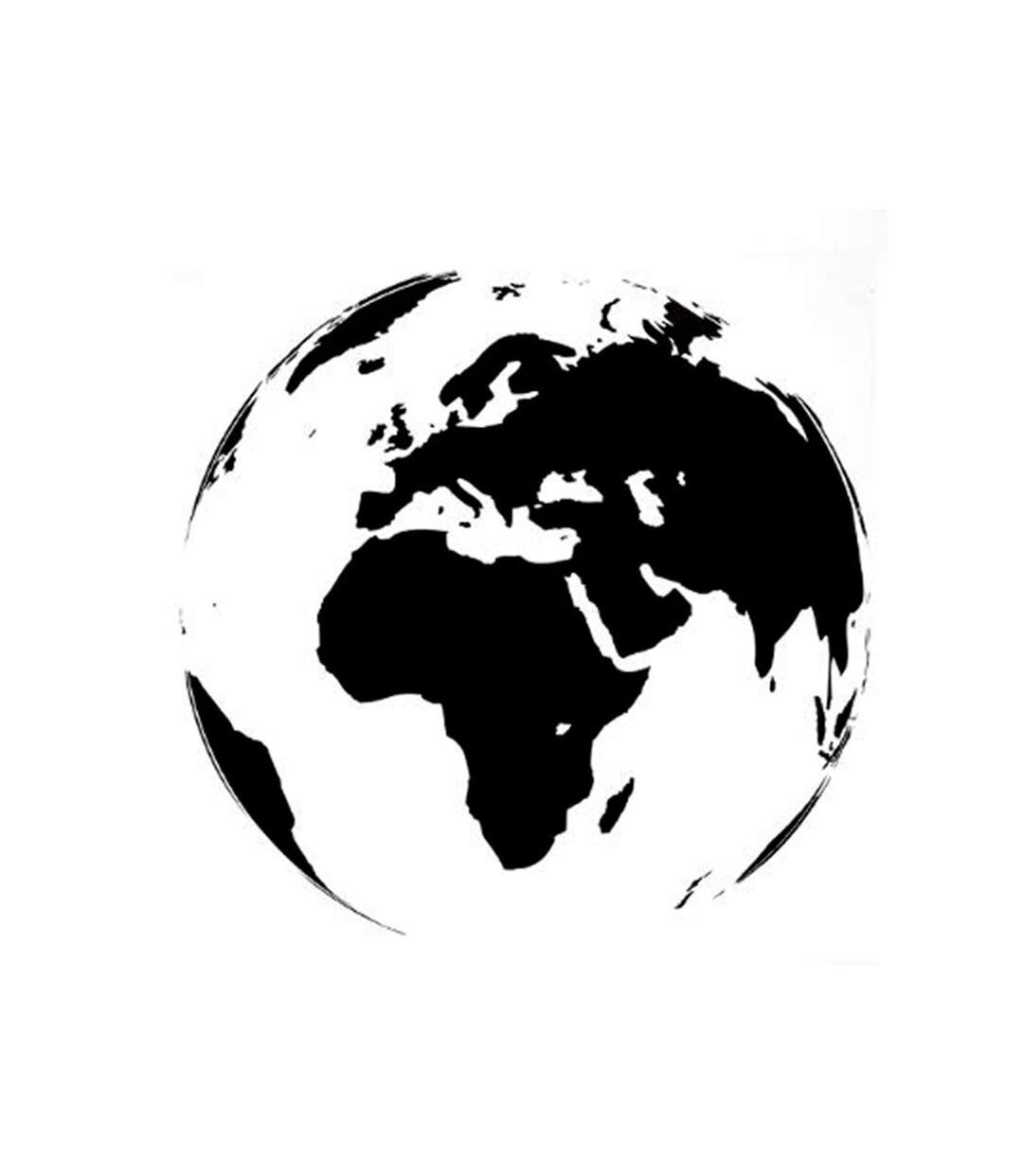 Sticker Plat Déco Carte 60cm Noir & Blanc
