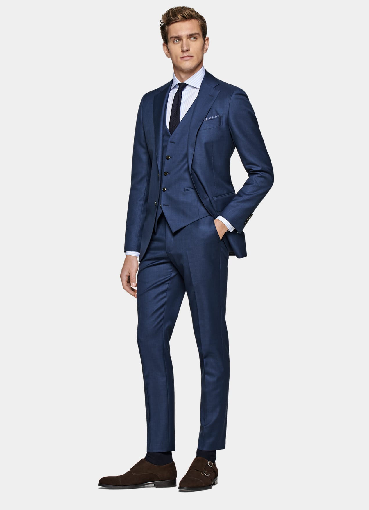 Gilet de costume bleu moyen