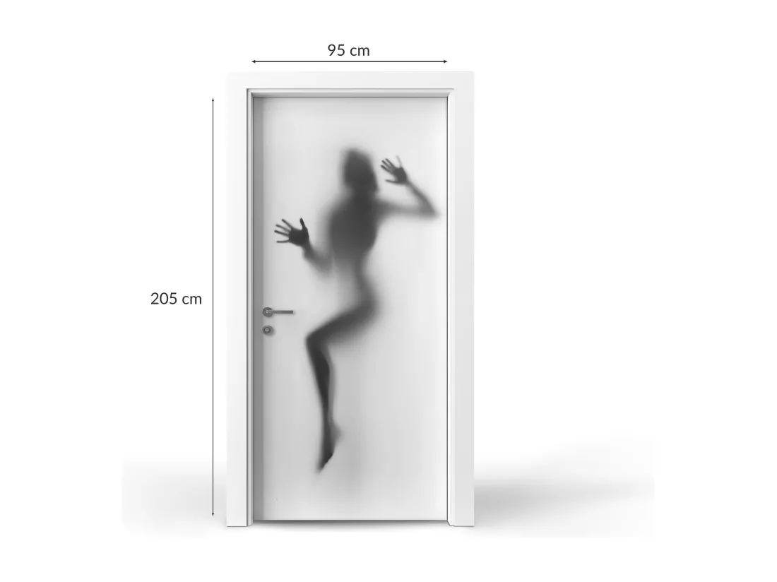Stickers de porte autocollants - Ombre derrière la vitre 95x205 cm