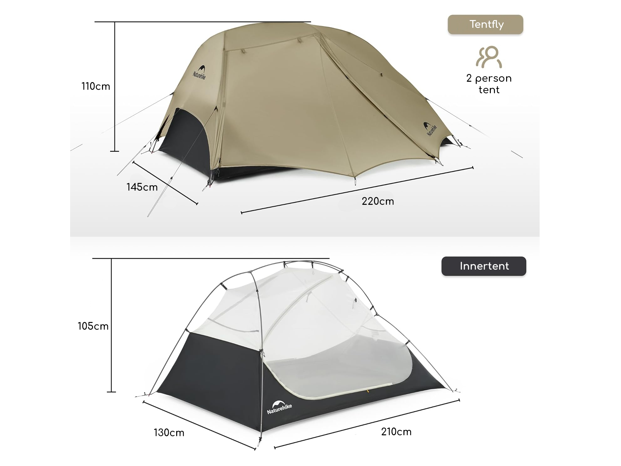 Naturehike Star River 2 UL tent - Khaki