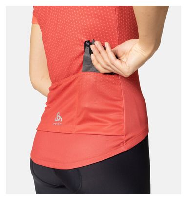 Maillot Manches Courtes Zippé Odlo Essential Femme Rouge
