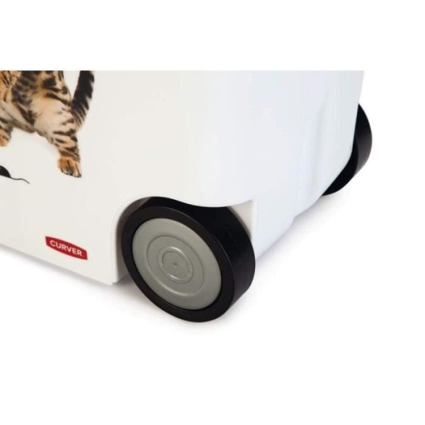 Conteneur a croquettes pour chat avec roulettes 12 kg - 35l - love pets