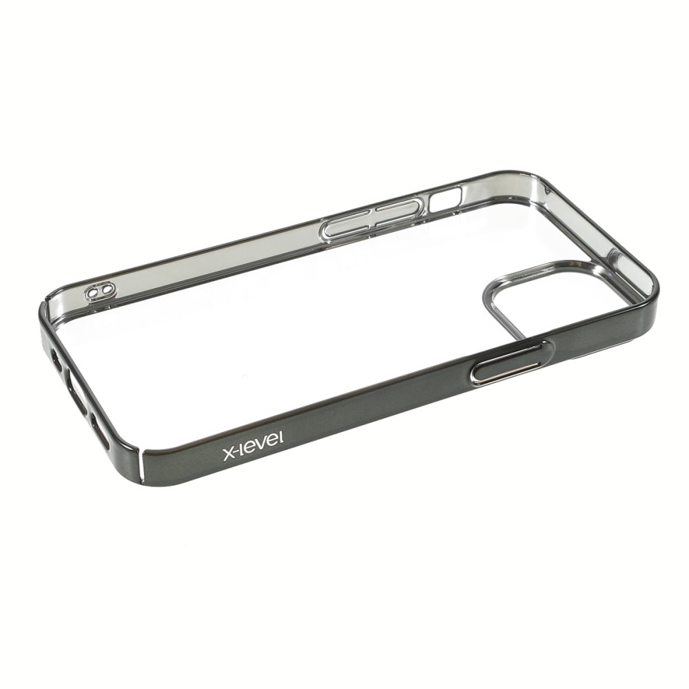 iPhone 13 Hardcase Hülle mit Galvanisiertem Rahmen - Grün / Transparent