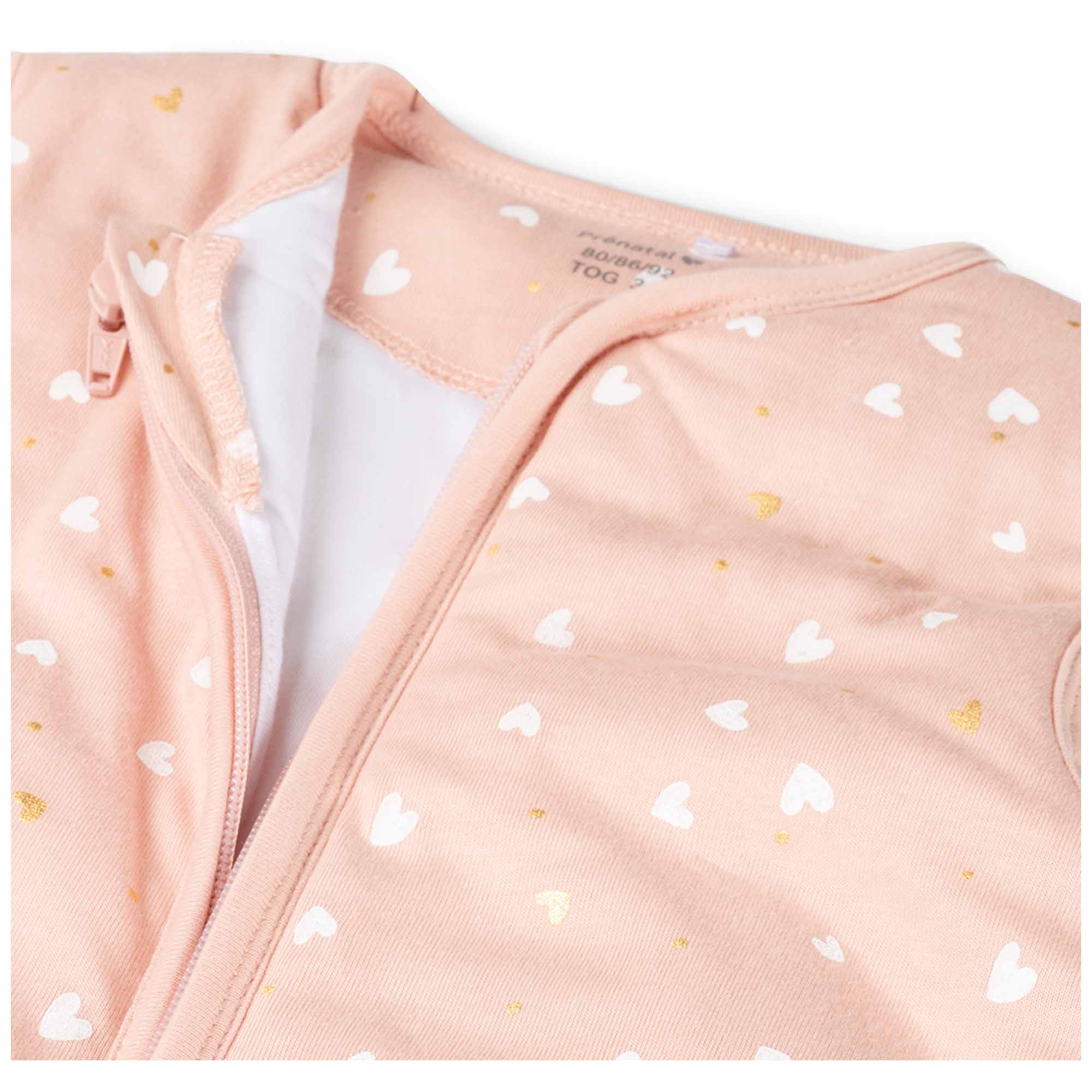 Prénatal slaapzak hartjes roze