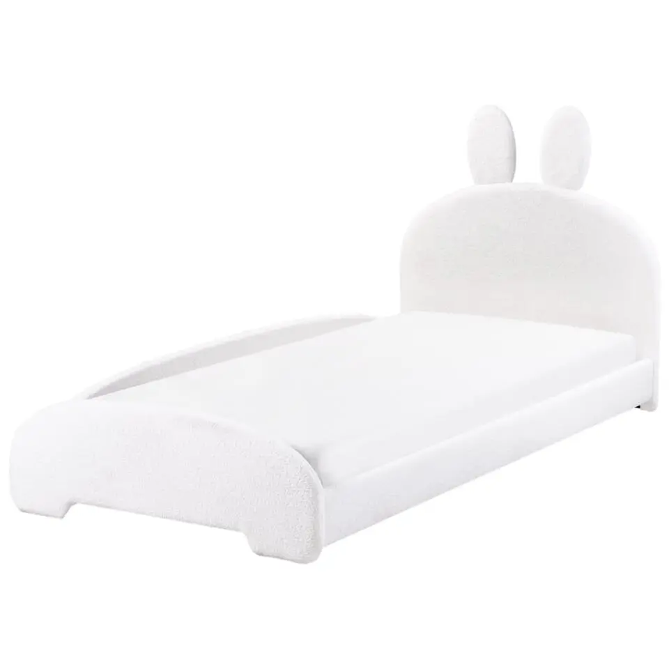 PERROS - Kinderbed - Gebroken wit - 90 x 200 cm - Bouclé
