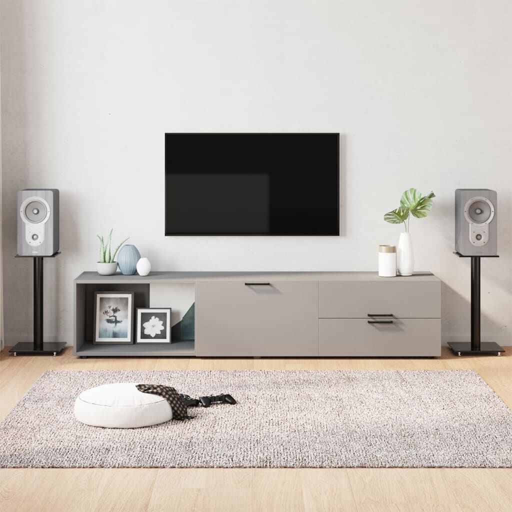 vidaXL Luidsprekerstandaards, 2 stuks, zwart, gehard glas, 1 paal